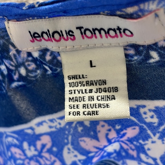 Jealous Tomato Blue medley mini dress/ swim cover up . NEW w/ out tags - Picture 4 of 5